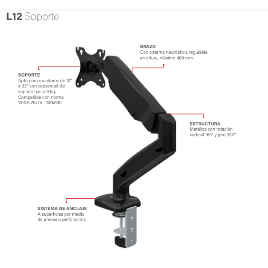 Soporte monitor L 12