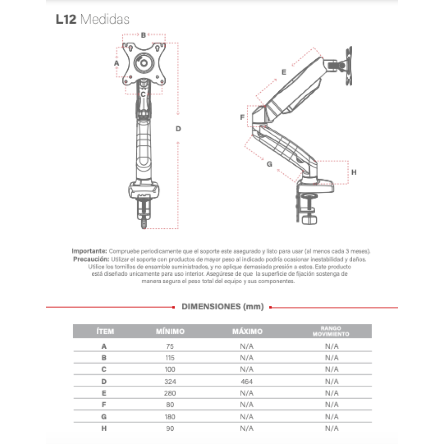 Soporte monitor L 12